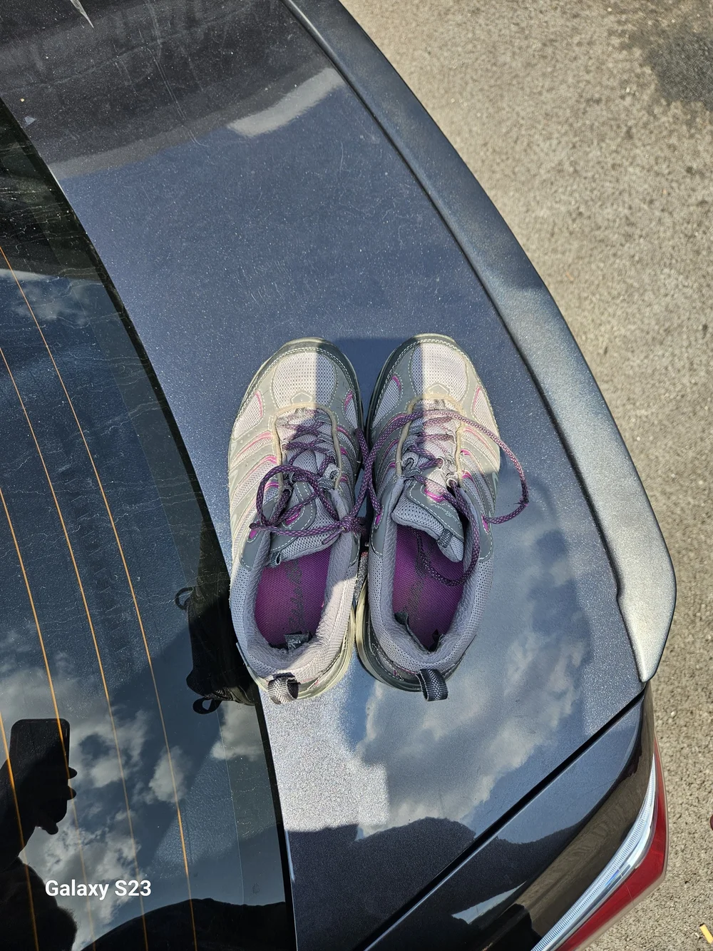 Eddie Bauer Women's Hiking Trail Shoes Vibram Gray Purple Size 8.5 Waterproof Ou